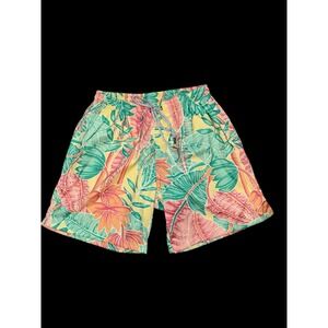 Kenny Flowers Men's XL Swim Trunks Shorts Palm Print Drawstring Beach Resort